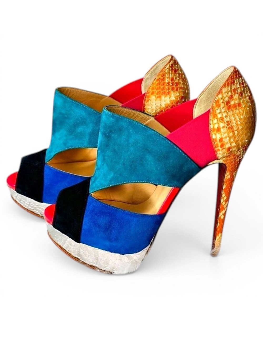 🛍️Christian Louboutin Authentic “Pitou” Python Pumps Size 37.5